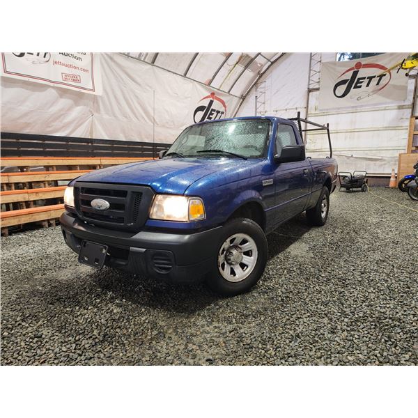 PARKSVILLE - 2008 FORD RANGER, BLUE, 295528 KMS, REAR WHEEL DRIVE. - BA55280