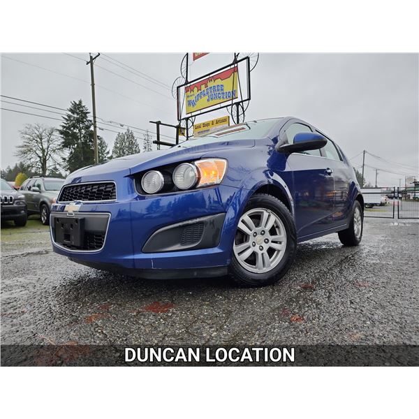 DUNCAN - 2012 CHEVROLET SONIC, BLUE, 101214 KMS, FRONT WHEEL DRIVE. - J210879