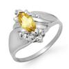Genuine 0.52 ctw Citrine & Diamond Ring 10K White Gold