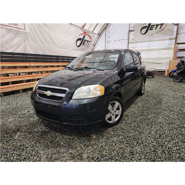 PARKSVILLE - 2009 CHEVROLET AVEO LS, BLACK, 176513 KMS, FRONT WHEEL DRIVE. - P349226