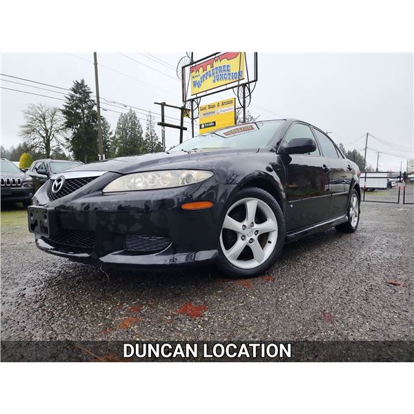 DUNCAN - 2004 MAZDA 6, BLACK, 201312 KMS, FRONT WHEEL DRIVE. - DN03538
