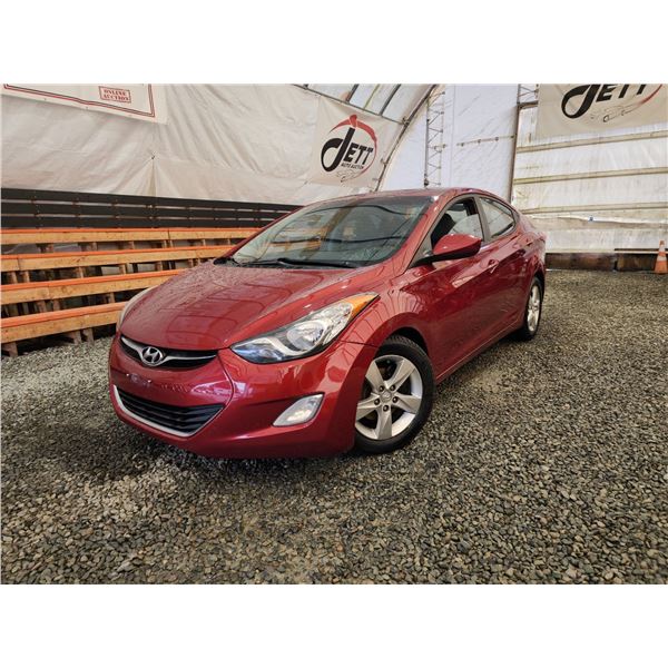 PARKSVILLE - 2012 HYUNDAI ELANTRA, RED, 265245 KMS, FRONT WHEEL DRIVE. - D084303