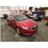 Image 10 : PARKSVILLE - 2014 CHEVY CRUZE, RED, 141616 KMS, FRONT WHEEL DRIVE. - D132380