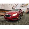 Image 1 : PARKSVILLE - 2014 CHEVY CRUZE, RED, 141616 KMS, FRONT WHEEL DRIVE. - D132380