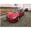 Image 4 : PARKSVILLE - 2014 CHEVY CRUZE, RED, 141616 KMS, FRONT WHEEL DRIVE. - D132380