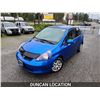 Image 2 : DUNCAN - 2008 HONDA FIT, BLUE, 249890 KMS, FRONT WHEEL DRIVE. - J803220