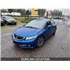 Image 2 : DUNCAN - 2013 HONDA CIVIC, BLUE, 361607 KMS, FRONT WHEEL DRIVE. - D003302