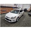 Image 4 : PARKSVILLE - 2014 FORD FOCUS TITANIUM, WHITE, 128288 KMS, FRONT WHEEL DRIVE. - D273364