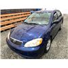 Image 4 : PARKSVILLE- 2006 TOYOTA COROLLA 299,999 KMS BLUE FRONT WHEEL DRIVE - B640130
