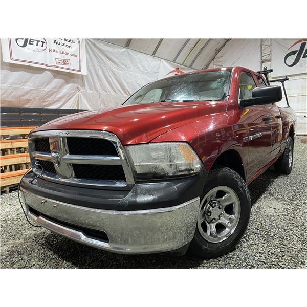 PARKSVILLE - 2012 DODGE RAM 1500 ST, RED, 283599KMS, FOUR WHEEL DRIVE - B339763