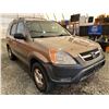Image 9 : PARKSVILLE - 2002 HONDA CRV, GOLD, 337493 KMS, FOUR WHEEL DRIVE. - B815561