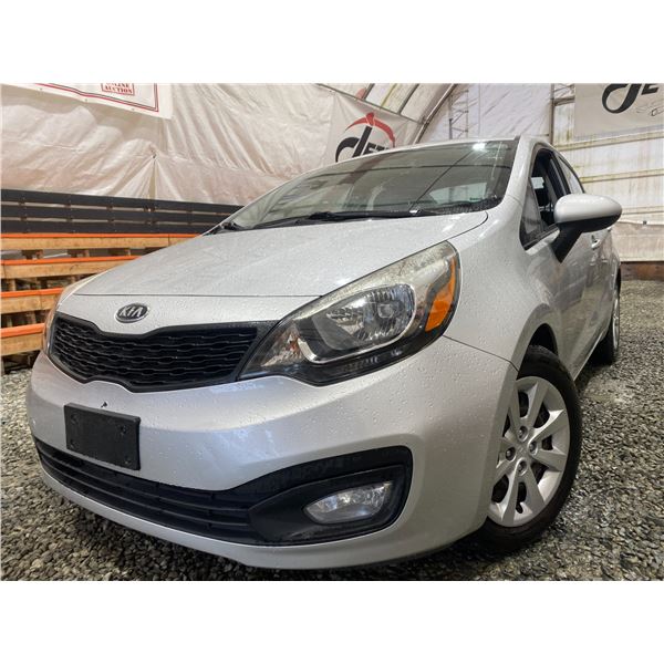 PARKSVILLE - 2012 KIA RIO LX, SILVER, 283646 KMS, FRONT WHEEL DRIVE. - D073639