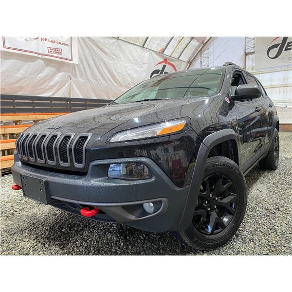 PARKSVILLE - 2016 JEEP TRAILHAWK, BLACK, 205772 KMS, FOUR WHEEL DRIVE. - D354287