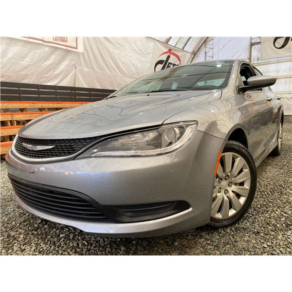 PARKSVILLE - 2017 CHRYSLER 200 LX, GREY, 178379 KMS, FRONT WHEEL DRIVE. - D507577