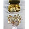 Image 3 : Old Tin Filled with Old World Coins & Canadian $2 Bills