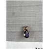 Image 2 : Very Nice 14kt Gold Pendant with Purple Stone
