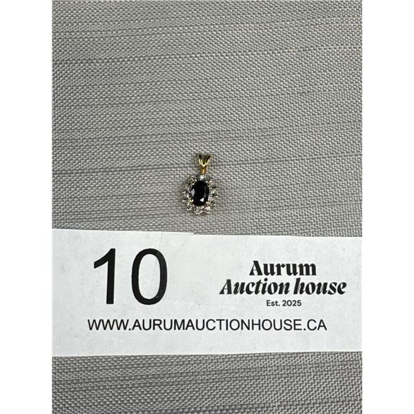 Very Nice 10kt Gold Pendant w/ Stones
