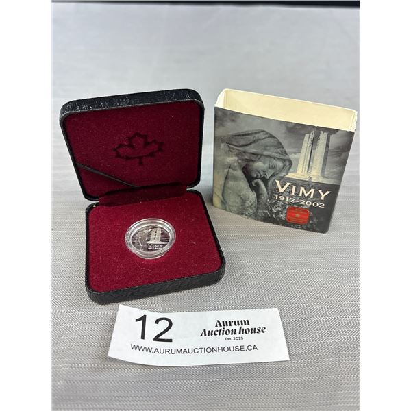 2002 Royal Canadian Mint Silver Vimy Coin
