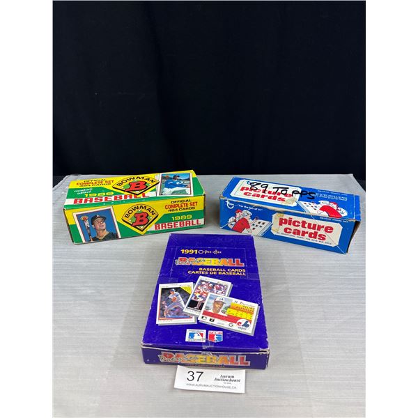 3 Boxes of Baseball Trading Cards 1989 Bowman  91 O-pee-chee 89 Topps