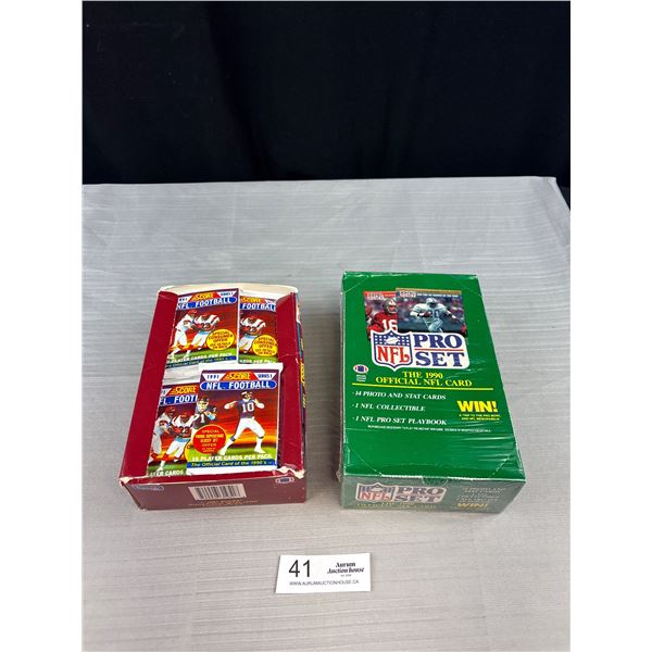 Box of 1991 Score & 1990 Proset NFL Trading Cards