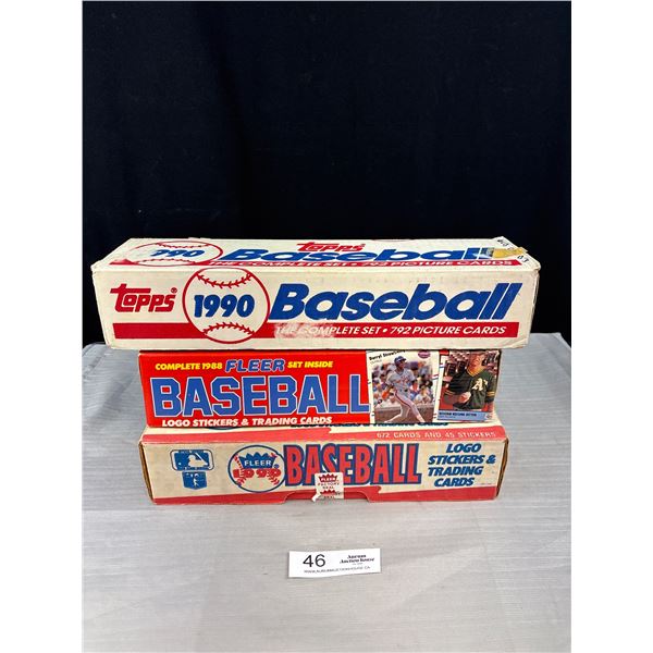3 Boxes of Fleer Baseball Trading Cards 1990