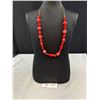 Image 1 : Handmade Red Glass Bead Necklace with Gold & Multi coloured Accents