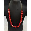 Image 2 : Handmade Red Glass Bead Necklace with Gold & Multi coloured Accents