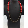 Image 3 : Handmade Red Glass Bead Necklace with Gold & Multi coloured Accents
