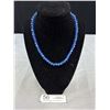 Image 1 : Lovely Blue Faceted Glass Beaded Necklace with  Vintage Style Silver Tone Clasp