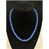 Image 2 : Lovely Blue Faceted Glass Beaded Necklace with  Vintage Style Silver Tone Clasp