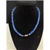 Image 3 : Lovely Blue Faceted Glass Beaded Necklace with  Vintage Style Silver Tone Clasp