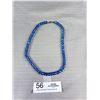 Image 4 : Lovely Blue Faceted Glass Beaded Necklace with  Vintage Style Silver Tone Clasp