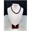 Image 1 : Vintage Cherry Red Beaded Choker Necklace 15.5" Long