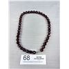 Image 4 : Vintage Cherry Red Beaded Choker Necklace 15.5" Long