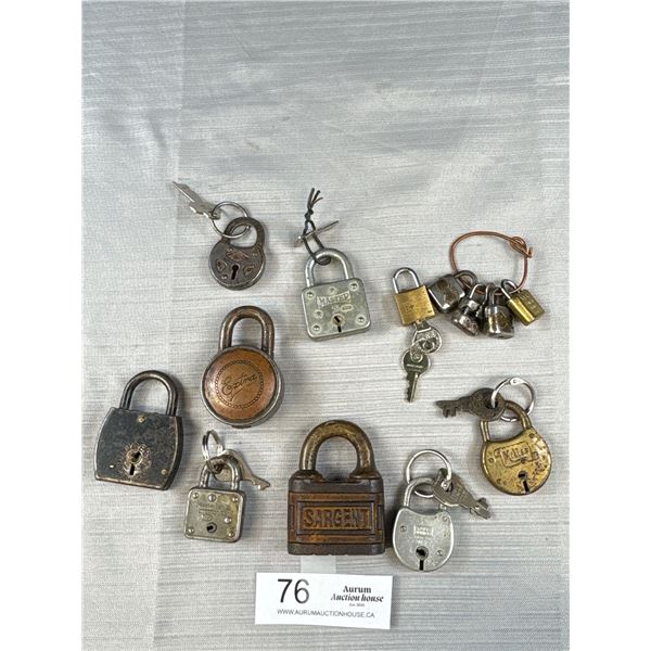 Lot of Old Locks, Most with Keys