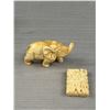 Image 4 : Lot of Vintage Asian Chinese Ivory ? Elephant, Stamps, Etc