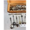 Image 2 : Vintage Lidded Wooden Box Full of Silver Plated Cutlery