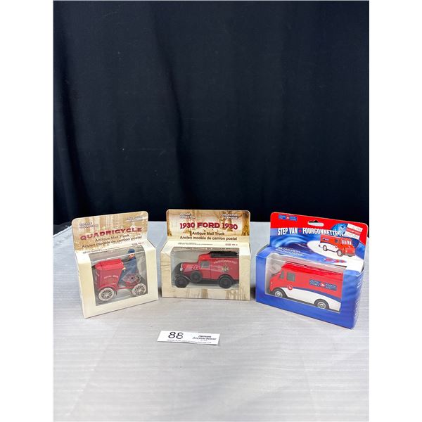 Lot of 3 Diecast Canada Post Trucks in Original Boxes