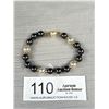 Image 1 : Lovely Black Beads + Pearls Bracelet w/ Original Pearl Closure