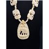 Image 3 : Hand Carved Camel Bone Elephant Pendants + Bead Necklace