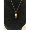 Image 2 : Vintage Gold Filled Chain w/ Pink Coral Pendant Marked 1/20 KT (S) 17" Length