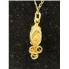 Image 3 : Vintage Gold Filled Chain w/ Pink Coral Pendant Marked 1/20 KT (S) 17" Length