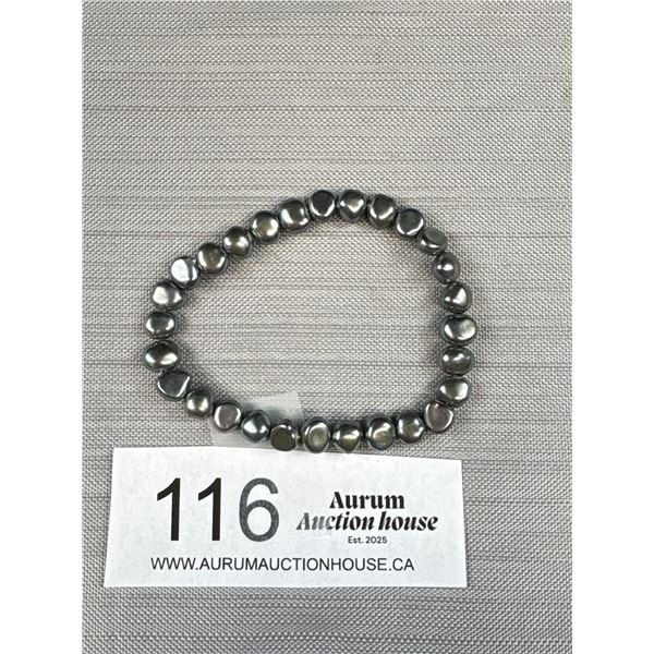 Genuine Black Cultured Freshwater Pearls Stretch Bracelet