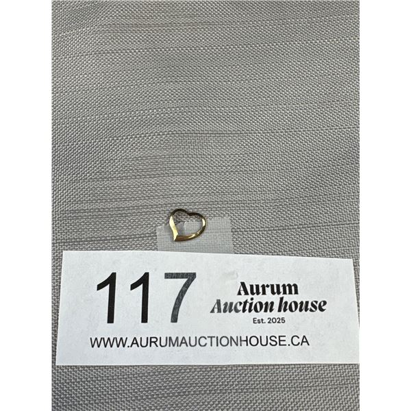 10K Gold Floating Heart Pendant