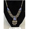 Image 3 : Vintage Hand Crafted Silver Filigree w/ Blue Stones Necklace