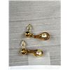 Image 2 : Pair of Gold w/ Pearls Dangle Earrings