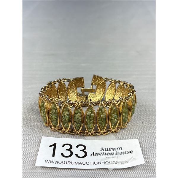 Vintage Natural Green Stones Inlaid Bracelet