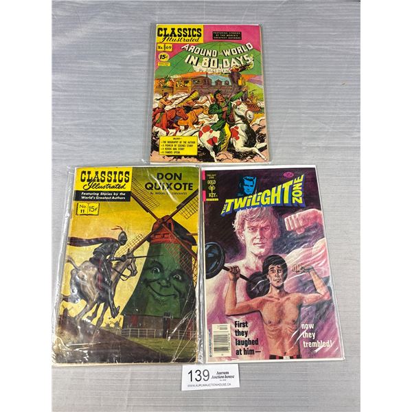 Lot of 2 Vintage Classic Illustrated Comics + Twilight Zone Comic