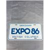 Image 2 : Collectable Expo 86 Lot License Plate, Passport, and Pennant
