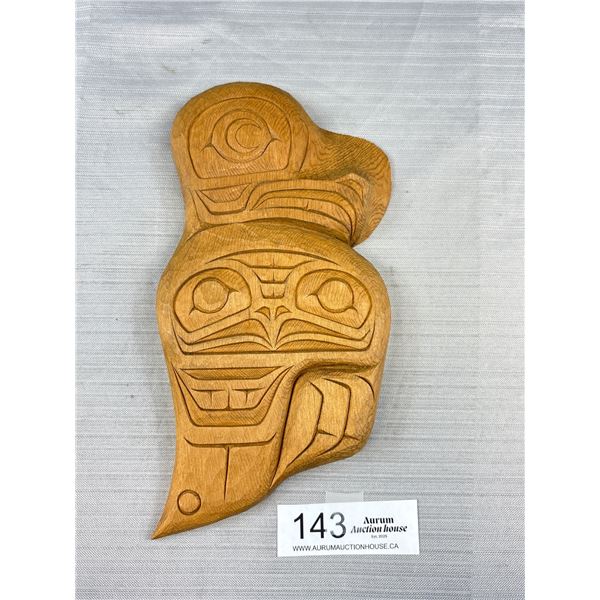 Vintage Signed West Coast Native Carving of an Eagle Signed Errol Hills
